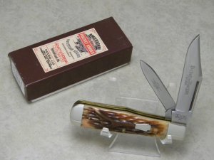 Schatt & Morgan Keystone Series 2010 Reverse Worm Groove Bone 042822 Coke Bottle Jack Knife in Box