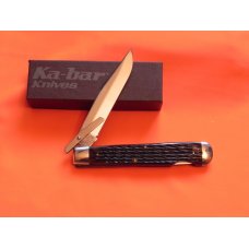 Ka-Bar Cheetah Pocket Knife w/ Beautiful Red Bone Handles -Dog Head on Swing Guard -NM/M & NOS Ka-Bar Cheetah Pocket Knife w/ Beautiful Red Bone Handles -Dog Head on Swing Guard -NM/M & NOS