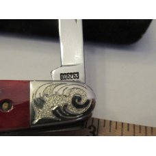 Case XX SFO Raised Letter Shield Red Bone Scrolled Bolsters Pattern # R06263 SS Case XX SFO Raised Letter Shield Red Bone Scrolled Bolsters Pattern # R06263 SS