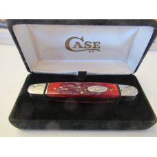 Case XX SFO Raised Letter Shield Red Bone Scrolled Bolsters Pattern # R06263 SS Case XX SFO Raised Letter Shield Red Bone Scrolled Bolsters Pattern # R06263 SS