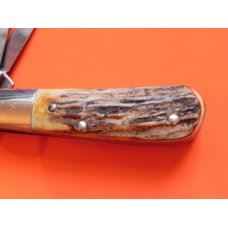 J A Henckels Hand Forged Barlow (HK19-S) with Great Stag Handles & Shields of Past Frost Blade Etch J A Henckels Hand Forged Barlow (HK19-S) with Great Stag Handles & Shields of Past Frost Blade Etch