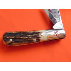 J A Henckels Hand Forged Barlow (HK19-S) with Great Stag Handles & Shields of Past Frost Blade Etch J A Henckels Hand Forged Barlow (HK19-S) with Great Stag Handles & Shields of Past Frost Blade Etch