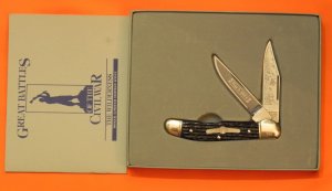 Boker Battles of Civil War Copperhead Knife -Blue PickBone Handles -Civil War Shield -Blades Etched