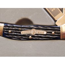 Boker Battles of Civil War Copperhead Knife -Blue PickBone Handles -Civil War Shield -Blades Etched Boker Battles of Civil War Copperhead Knife -Blue PickBone Handles -Civil War Shield -Blades Etched