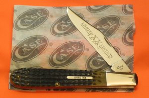 1996  Case XX Daddy Barlow w Black to Green Bone Handles & Case XX Round Rectangle Shield -5" Closed