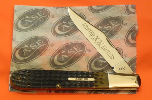 1996 Case XX Daddy Barlow w Black to Green Bone Handles & Case XX Round Rectangle Shield -5" Closed 1996 Case XX Daddy Barlow w Black to Green Bone Handles & Case XX Round Rectangle Shield -5" Closed