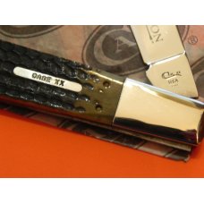 1996 Case XX Daddy Barlow w Black to Green Bone Handles & Case XX Round Rectangle Shield -5" Closed 1996 Case XX Daddy Barlow w Black to Green Bone Handles & Case XX Round Rectangle Shield -5" Closed