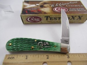 Case XX  Green Silver Script Sway Back Gent  Pattern # TB61117 SS