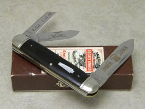Schatt & Morgan Pearl Keystone Series XII Buffalo Horn 143299 Whittler Knife in Box c.2002