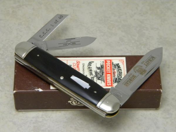 Schatt & Morgan Pearl Keystone Series XII Buffalo Horn 143299 Whittler Knife in Box c.2002 Schatt & Morgan Pearl Keystone Series XII Buffalo Horn 143299 Whittler Knife in Box c.2002