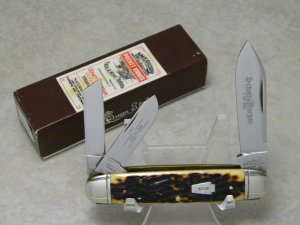 Schatt & Morgan Silver Keystone Series XIII Golden Aged Bone 043299 Whittler Knife in Box c.2002