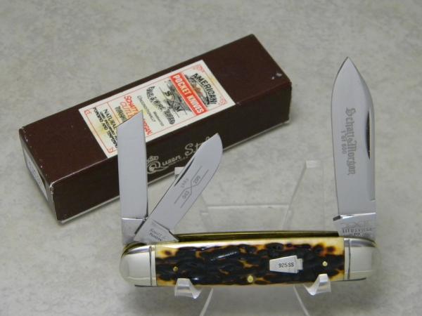 Schatt & Morgan Silver Keystone Series XIII Golden Aged Bone 043299 Whittler Knife in Box c.2002