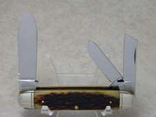 Schatt & Morgan Silver Keystone Series XIII Golden Aged Bone 043299 Whittler Knife in Box c.2002