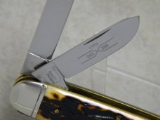 Schatt & Morgan Silver Keystone Series XIII Golden Aged Bone 043299 Whittler Knife in Box c.2002