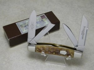 Schatt & Morgan Keystone Series XVI Bradford Green Bone 044431 Congress Knife in Box c.2006