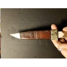 Late 1890's -early 1900's Wade and Butcher Bowie with original scabbard. "Bowie" etch still visible 
