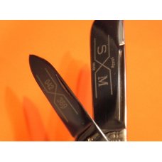 Rare -Schatt & Morgan (Queen) Razor Barlow Pocket Knife w Red Saw Cut Bone Handles & Blade Etch -NOS Rare -Schatt & Morgan (Queen) Razor Barlow Pocket Knife w Red Saw Cut Bone Handles & Blade Etch -NOS