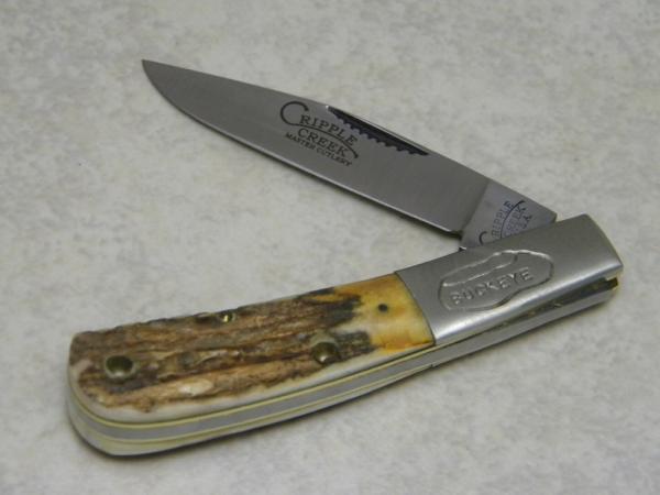 Cripple Creek USA by Bob Cargill Stag Buckeye Barlow Knife Cripple Creek USA by Bob Cargill Stag Buckeye Barlow Knife