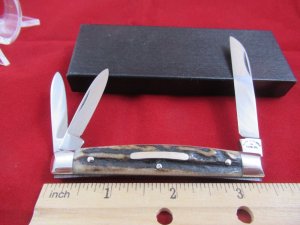Kane Cutlery Co. Stag  3 blade Congress 