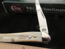 Case XX 2000  Shield & Tang Stamp Burnt White Bone  Tiny Texas Toothpick Pattern 610096 SS
