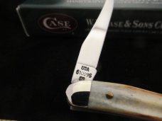 Case XX 2000  Shield & Tang Stamp Burnt White Bone  Tiny Texas Toothpick Pattern 610096 SS