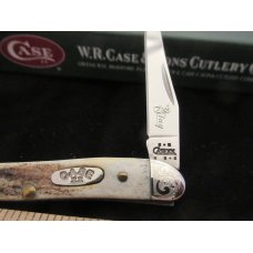Case XX 2004 SFO Scrolled Bolsters Stag Tiny Texas Toothpick Pattern # 051096 SS Case XX 2004 SFO Scrolled Bolsters Stag Tiny Texas Toothpick Pattern # 051096 SS