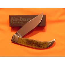 Vintage 1990 Ka-Bar Collectors Club Grizzly Model Knife w/ Bear and Hunter Scene Art Handles - M/NM Vintage 1990 Ka-Bar Collectors Club Grizzly Model Knife w/ Bear and Hunter Scene Art Handles - M/NM