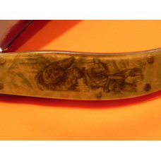Vintage 1990 Ka-Bar Collectors Club Grizzly Model Knife w/ Bear and Hunter Scene Art Handles - M/NM Vintage 1990 Ka-Bar Collectors Club Grizzly Model Knife w/ Bear and Hunter Scene Art Handles - M/NM