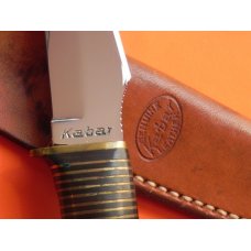 Vintage Ka-Bar 2 Fixed Blade Set Hunting Knives w/ Stacked Handles + Original Sheaths. - NOS & M/NM Vintage Ka-Bar 2 Fixed Blade Set Hunting Knives w/ Stacked Handles + Original Sheaths. - NOS & M/NM