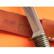 Vintage Ka-Bar 2 Fixed Blade Set Hunting Knives w/ Stacked Handles + Original Sheaths. - NOS & M/NM Vintage Ka-Bar 2 Fixed Blade Set Hunting Knives w/ Stacked Handles + Original Sheaths. - NOS & M/NM