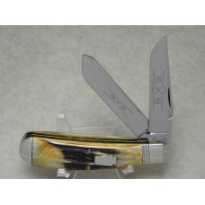 Schatt & Morgan Titusville PA Genuine Stag 032101 Jumbo Trapper Knife in Box c.1995 Schatt & Morgan Titusville PA Genuine Stag 032101 Jumbo Trapper Knife in Box c.1995