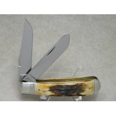 Schatt & Morgan Titusville PA Genuine Stag 032101 Jumbo Trapper Knife in Box c.1995 Schatt & Morgan Titusville PA Genuine Stag 032101 Jumbo Trapper Knife in Box c.1995