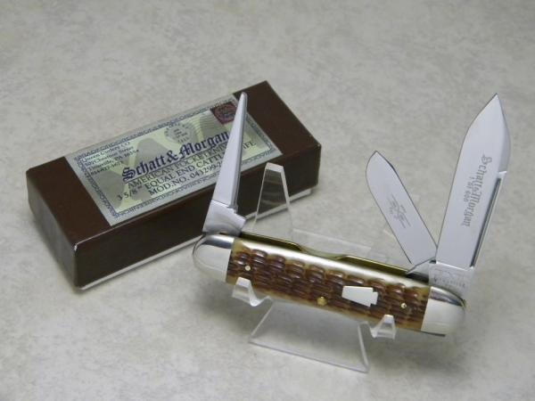 Schatt & Morgan Keystone Series XVI Bradford Green Bone 043299 Cattle Stockman Knife in Box c.2006 Schatt & Morgan Keystone Series XVI Bradford Green Bone 043299 Cattle Stockman Knife in Box c.2006