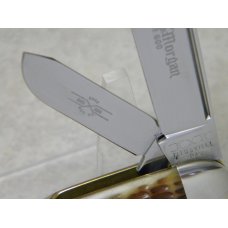 Schatt & Morgan Keystone Series XVI Bradford Green Bone 043299 Cattle Stockman Knife in Box c.2006 Schatt & Morgan Keystone Series XVI Bradford Green Bone 043299 Cattle Stockman Knife in Box c.2006