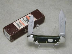 Schatt & Morgan Keystone Series 6 Green Bone 042264 Canoe Knife in Box c.1996