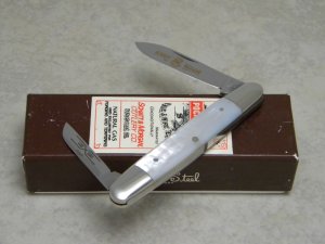 Schatt & Morgan File & Wire Tested "American Pocket Knives 1902-2002" Pearl 052221 Pen Knife in Box