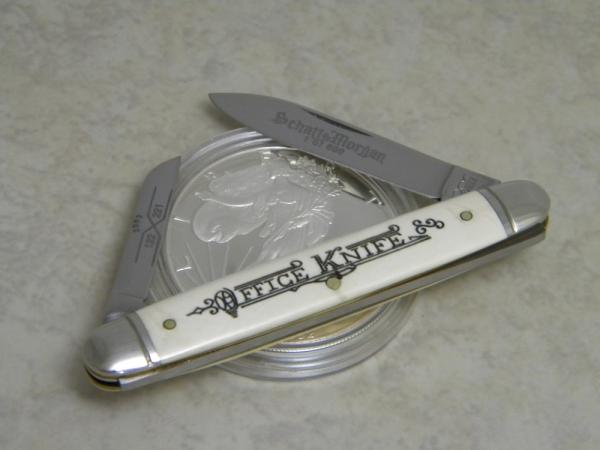 Schatt & Morgan Titusville, PA Keyestone Series XIII Mammoth Ivory 122221 Office Knife c.2003 Schatt & Morgan Titusville, PA Keyestone Series XIII Mammoth Ivory 122221 Office Knife c.2003