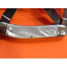 1993 HAND MADE Bulldog Sowbelly Stockman "Cuttin Horse" Knife w Flawless Mother of Pearl Handles NOS 1993 HAND MADE Bulldog Sowbelly Stockman "Cuttin Horse" Knife w Flawless Mother of Pearl Handles NOS