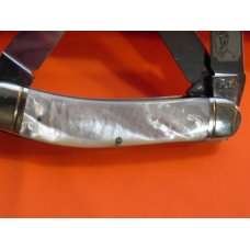 1993 HAND MADE Bulldog Sowbelly Stockman "Cuttin Horse" Knife w Flawless Mother of Pearl Handles NOS 1993 HAND MADE Bulldog Sowbelly Stockman "Cuttin Horse" Knife w Flawless Mother of Pearl Handles NOS