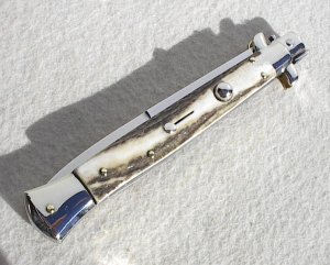 NEW OLD STOCK 11" ITALIAN STILETTO ( PICKLOCK ) FRANK BELTRAME GENUINE STAG 