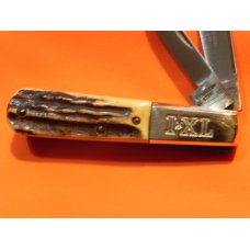 Vintage I*XL Barlow Pocket Knife w/ Super Gnarly Stag Handles -I*XL Blade Etch-IXL –Great Snap -NOS
