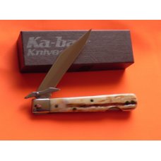 Vintage Ka-Bar Cheetah Swing Guard Knife w/ Pocket Worn Stag Handles -NM & NOS Vintage Ka-Bar Cheetah Swing Guard Knife w/ Pocket Worn Stag Handles -NM & NOS