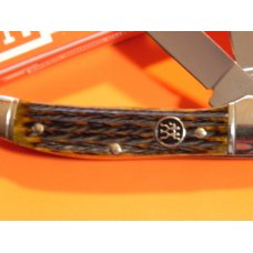 J A Henckels Copperhead Pocket Knife w Greenish Brown Handles +Black Shield & Orig Box -NOS