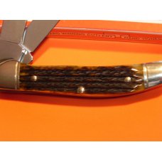 J A Henckels Copperhead Pocket Knife w Greenish Brown Handles +Black Shield & Orig Box -NOS