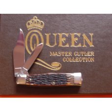 Vintage 1979 Queen Master Cutler Collection GunStock 1 Pocket Knife w/ Beautiful Handles in Display