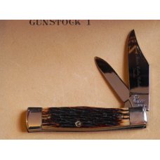 Vintage 1979 Queen Master Cutler Collection GunStock 1 Pocket Knife w/ Beautiful Handles in Display