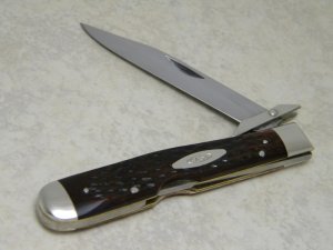 Case XX USA 6 Dot (1974) Pretty Bone 6111 1/2 Swing Guard Cheetah Pattern Lockback Knife
