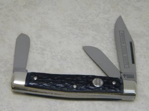Boker Solingen Germany Tree Brand Blue Bone "Premium Stock Knife" Stockman Knife