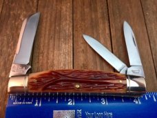 Schatt and Morgan #32 3 Blade Congress Reverse Wormgroove Bone Schatt and Morgan #32 3 Blade Congress Reverse Wormgroove Bone