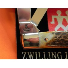 Vintage, NOS, J A Henckels 4 Blade Congress Knife w/ Nice Stag Handles w/ Red Shield +Orig Box Vintage, NOS, J A Henckels 4 Blade Congress Knife w/ Nice Stag Handles w/ Red Shield +Orig Box
